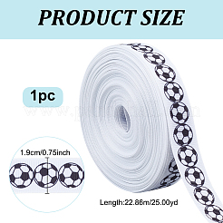 25 Yards Sport Theme Polyester Football Printed Grosgrain Ribbon&nbsp;SRIB-WH0011-290A