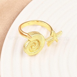 Brass Cuff Rings&nbsp;RJEW-D333-03G