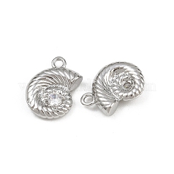 Brass Micro Pave Cubic Zirconia Pendants&nbsp;KK-K407-13P