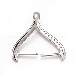 Rack Plating Brass Micro Pave Cubic Zirconia Ice Pick Pinch Bails&nbsp;KK-B056-01P