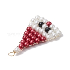 Baking Paint  Pearlized Glass Pearl Pendants Pendants&nbsp;PALLOY-JF03088