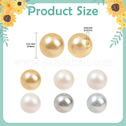 30Pcs 3 Colors Frosted Glass Pearl Beads&nbsp;GLAA-YW0005-99B