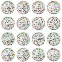 50Pcs Flat Round Glitter Powder Transparent Acrylic Loose Leaf Ring Round Binder Discs&nbsp;DIY-CP0012-15