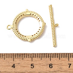 Brass Micro Pave Clear Cubic Zirconia Toggle Clasps&nbsp;KK-N254-79G