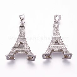 Brass Micro Pave Cubic Zirconia Pendants&nbsp;ZIRC-F054-37P