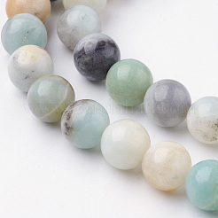 Natural Flower Amazonite Bead Strands&nbsp;G-G735-61-8mm