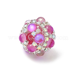 Sparkling Acrylic Encrusted Round Beads&nbsp;CLAY-NH0003-03S-03