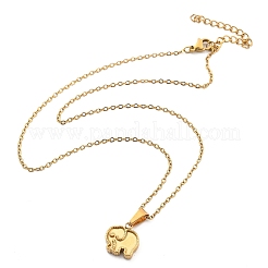 304 Stainless Steel Elephant Pendant Necklaces&nbsp;NJEW-S439-07G