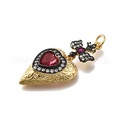 Brass Rhinestone Pendants&nbsp;KK-V002-05G