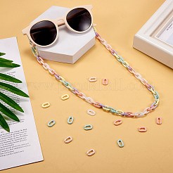 1200Pcs 6 Colors Spray Painted Acrylic Linking Rings&nbsp;MACR-SZ0001-64