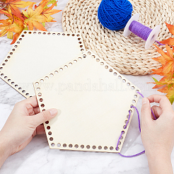 2Pcs Pentagon Wooden Basket Bottoms&nbsp;WOOD-PH0001-84