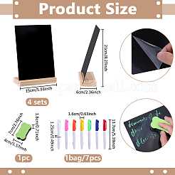 Rectangle Acrylic Erasable Desktop Chalkboard Sign Stands with Wooden Base&nbsp;ODIS-PH0009-33