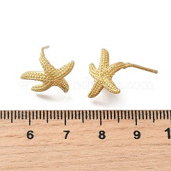Brass Starfish Stud Earrings&nbsp;EJEW-K318-05B-G
