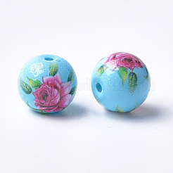 Printed & Spray Painted Glass Beads&nbsp;GLAA-S047-03A-16