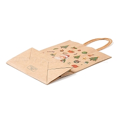 Christmas Theme Printed Kraft Paper Bags with Handles&nbsp;ABAG-M008-08G