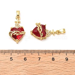 Brass Micro Pave Cubic Zirconia Pendants&nbsp;X-KK-G533-08G