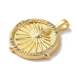 Brass Micro Pave Cubic Zirconia  Pendants&nbsp;KK-U027-19G