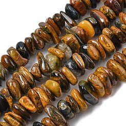 Natural Yellow Blue Tiger Eye Beads Strands&nbsp;G-A285-A01-01