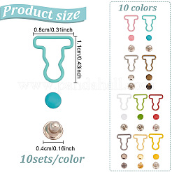 100 Sets 10 Colors Mini Alloy Gourd Buckle&nbsp;DIY-GO0002-12