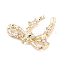 Brass Pave Clear Cubic Zirconia Pendants&nbsp;LS-KK-Z061-11G