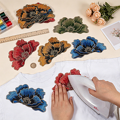 8 Pairs 4 Colors Polyester Computerized Embroidery Thread Iron on Sew on Patches&nbsp;DIY-BC0018-12