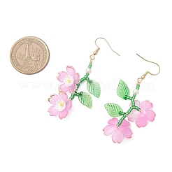 Acrylic Flower Dangle Earrings&nbsp;EJEW-MZ00588-01