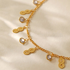 Brass Crystal Rhinestone Infinity Charm Anklets for Women&nbsp;FS-WG122D3-01