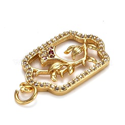 Brass Micro Pave Cubic Zirconia Pendants&nbsp;ZIRC-L100-044G