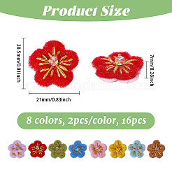 14Pcs 7 Colors Flower Handmade Wool Felt Ornament Accessories&nbsp;FIND-CA0010-13