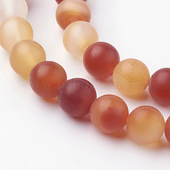 Natural Red Agate Bead Strands&nbsp;G-G735-64F-8mm