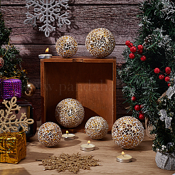6Pcs 2 Styles Glass Mosaic Foam Ball Christmas Decorations&nbsp;AJEW-UN0002-83A