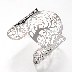 Tarnish Resistant 304 Stainless Steel Filigree Cuff Bangles&nbsp;STAS-S060-20