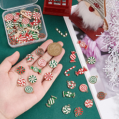68Pcs 17 Style Christmas Themed Alloy Enamel Pendants&nbsp;FIND-PH0010-59