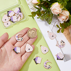 18Pcs 3 Styles Tarot Style Alloy Eanaml Pendants&nbsp;FIND-DC0006-60