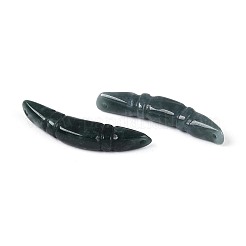Natural Myanmar Jade Carved Crescent Moon Connector Charms&nbsp;G-T143-39A
