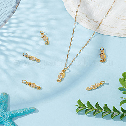 6Pcs Brass Micro Pave Cubic Zirconia Pendants&nbsp;KK-LP0001-41
