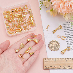 48Pcs 6 Styles Brass Ice Pick Pinch Bails&nbsp;KK-ME0002-93G