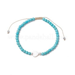 2Pcs 2 Colors Synthetic Turquoise Beads Bracelets&nbsp;BJEW-JB11612