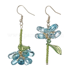 304 Stainless Steel Flower Dangle Earrings&nbsp;EJEW-MZ00461-03