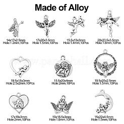 100Pcs 10 Styles Tibetan Style Alloy Pendants&nbsp;TIBEP-CJ0003-05