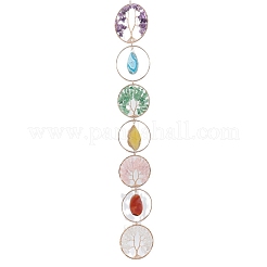 Tree of Life Natural Gemstone Chips & Agate Pendant Decorations&nbsp;PW-WGAF9E8-01
