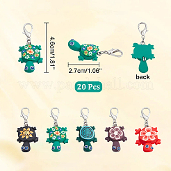 20Pcs Tortoise Handmade Polymer Clay Pendant Stitch Marker&nbsp;HJEW-NB00006