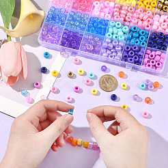 552Pcs 24 Colors Opaque & Transparent Plastic Beads&nbsp;KY-YW0010-03