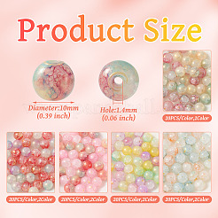 10 Colors Baking Paint Crackle Glass Bead Strands&nbsp;DGLA-TA0001-08B