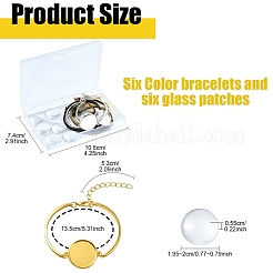 DIY Blank Dome Alloy Bangle Jewelry Making Kits&nbsp;DIY-YW0010-36