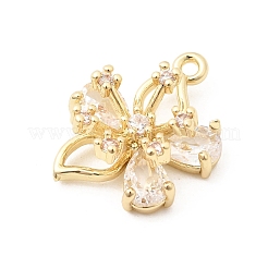 Brass Micro Pave Clear Cubic Zirconia Pendants&nbsp;LS-KK-B179-10G-01