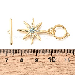 Brass Pave Cubic Zirconia Toggle Clasps&nbsp;KK-N289-09G
