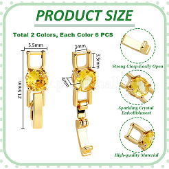 12Pcs 2 Colors Rack Plating Brass Micro Pave Cubic Zirconia Watch Band Clasps&nbsp;KK-GA0002-28