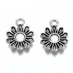 Tibetan Style Alloy Charm Settings for Enamel&nbsp;TIBEP-N011-026