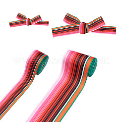 2Rolls 2 Styles Stripe Pattern Printed Polyester Grosgrain Ribbon&nbsp;OCOR-TA0001-37O